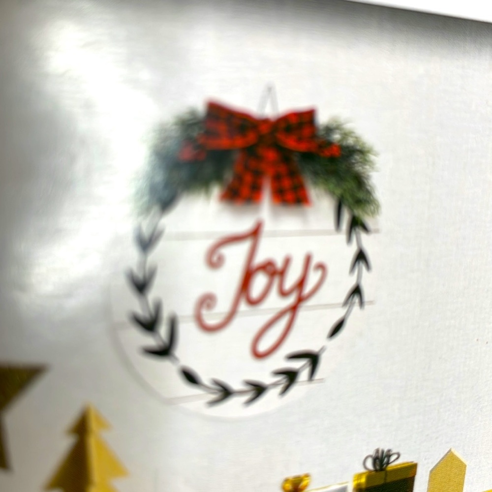 Merry Moments JOY Circle Wooden Hanging Sign, Christmas Decor